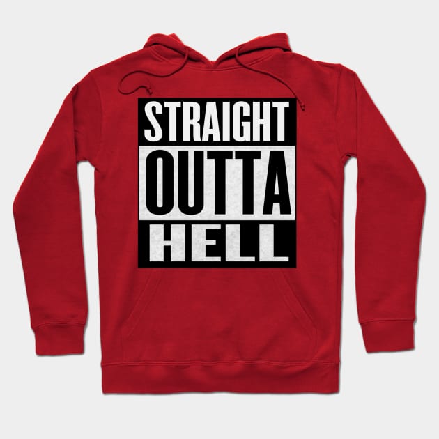 STRAIGHT OUTTA HELL T-SHIRT MUSIC ROCK/METAL/PUNK Hoodie by danygammerx